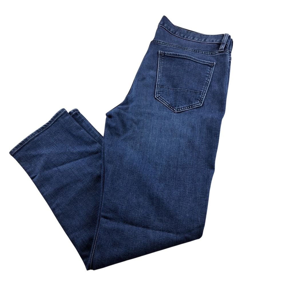 Banana Republic Travel Jean Mens 34x32 Slim Fit Blue Dark Wash Stretch Denim